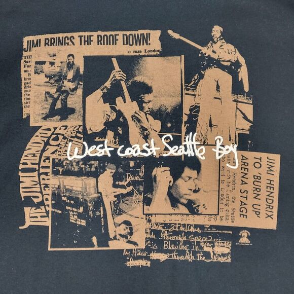 Jimi Hendrix Mens 2XL Shirt Hanes West Coast Seattle Boy 2010 Tribute Tour - Picture 2 of 11